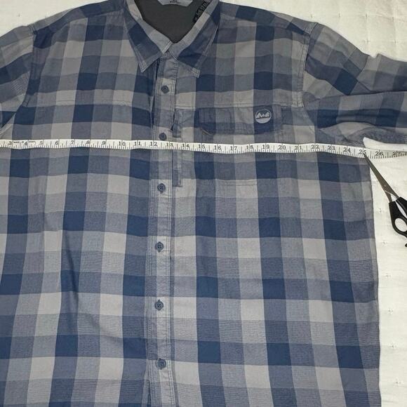 Wrangler All Terrain Gear Long Sleeve Utility Shirt Men's L | Blue Grey Check - Picture 8 of 10